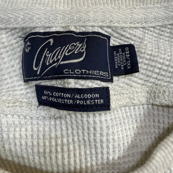 Grayers XXL Thermal Long Slv Shirt Waffle Knit Minimalist Cozy Neutral Utility - Picture 5 of 8